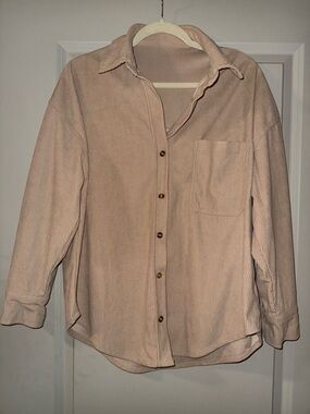 Corduroy Button-Up Shirt Jacket